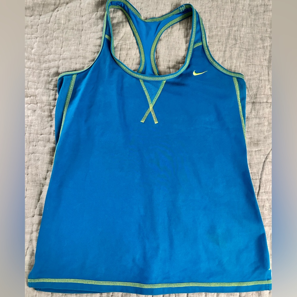 Nike Fit dry racer back light teal and green sz.M